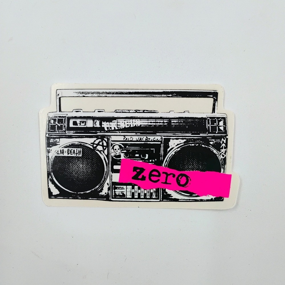 Zero Skateboards Boombox Sticker Pink Vintage 1990's Y2K Skateboarding Streetwea